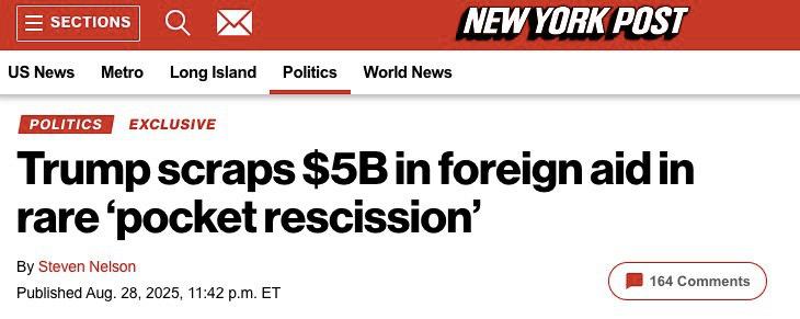 Белый дом сократит иностранную помощь еще на 5 миллиардов New York Post Из 5 млрд которые будут возвращены в американский бюджет 3 2 млод предназначались Агентству США по международному развитию USAID остальные средства шли в другие фонды Госдепартамента Президент Трамп собирается отменить почти 5 млрд утвержденных Конгрессом на иностранную помощь и миротворческие операции Администрация Трампа выделила статьи расходов которые как утверждается являются расточительными такие как 24 6 млн долларов на устойчивость к изменению климата в Гондурасе 2 7 млн долларов для Южноафриканского фонда содействия демократии который публиковал подстрекательские статьи на расовой почве в том числе Проблема с белыми людьми и 3 9 млн долларов на продвижение демократии среди ЛГБТ на Западных Балканах отмечает издание rusputnikmd