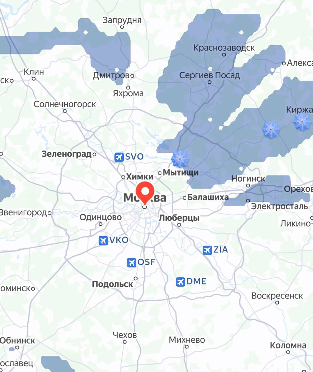 К Москве приближается новый циклон после 15 00 ожидается снегопад