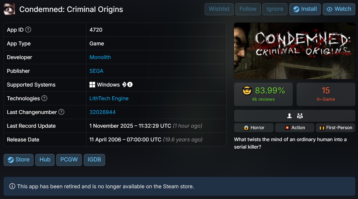 SEGA втихую убрала Condemned Criminal Origins от Monolith из продажи во всех цифровых магазинах Можно либо поспекулировать о ремастере либо погрустить о стирании трудов Monolith в труху