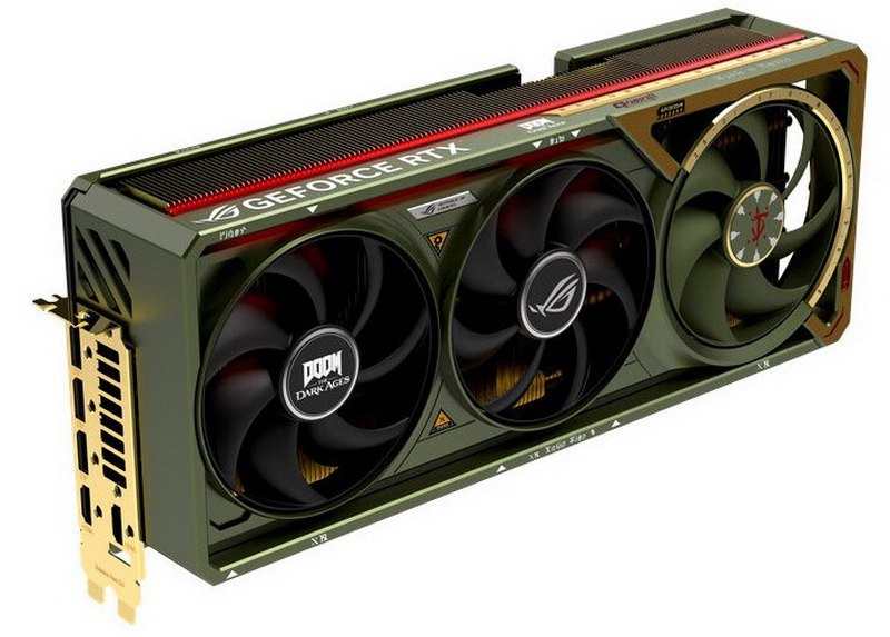 Asus и Bethesda выпустили уникальную GeForce RTX 5080 в стиле Doom: The Dark Ages Чтобы отметить 30-летие игровой серии Doom, а также предстоящий выпуск новой игры Doom: The Dark Ages, компания Asus в сотрудничестве со студией разработки игр Bethesda выпустит видеокарту GeForce RTX 5080 в уникальном исполнении Doom Edition. #doomthedarkages #asus #bethesda #geforcertx5080