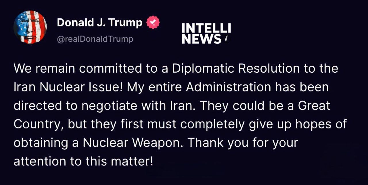 Президент Трамп: «Мы по-прежнему привержены дипломатическому решению иранской ядерной проблемы! Вся моя администрация была поставлена перед задачей вести переговоры с Ираном. Иран может быть великой страной, но сначала он должен полностью отказаться от надежды когда-либо обладать ядерным оружием». #интеллиньюз