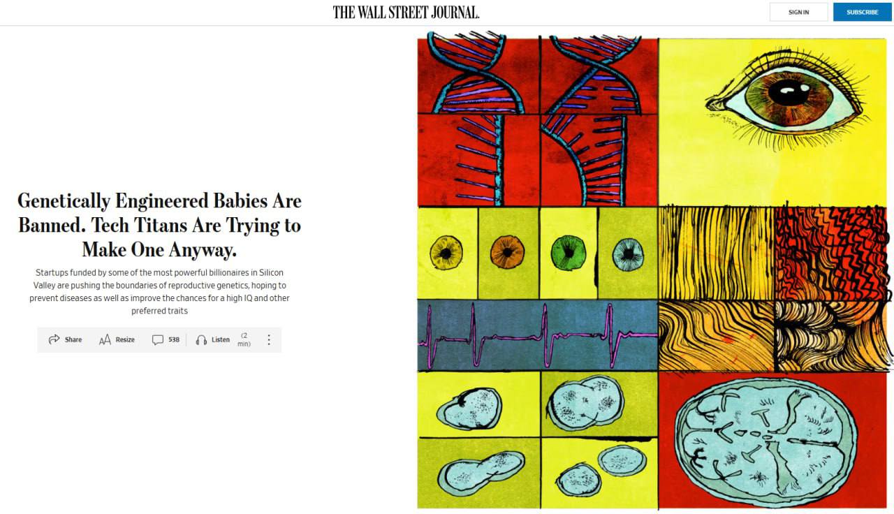 Проект по рождению ГМО ребенка разрабатывают американцы Проект американского стартапа Preventive предполагает создание эмбриона с отредактированными генами с целью предотвратить наследственные заболевания пишет The Wall Street Journal В США редактирование ДНК эмбрионов запрещено поэтому стартап ищет страны с более мягкими законами среди вариантов называют ОАЭ Источники утверждают что уже найдена пара для эксперимента но в компании эту информацию опровергают