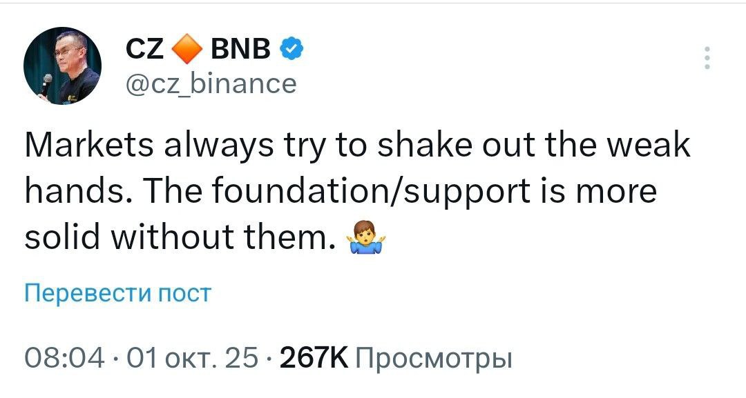 Биткоин преодолел отметку 116 000 установив новый максимум с середины сентября CZ вновь советует трейдерам сохранять спокойствие во время волатильности investing