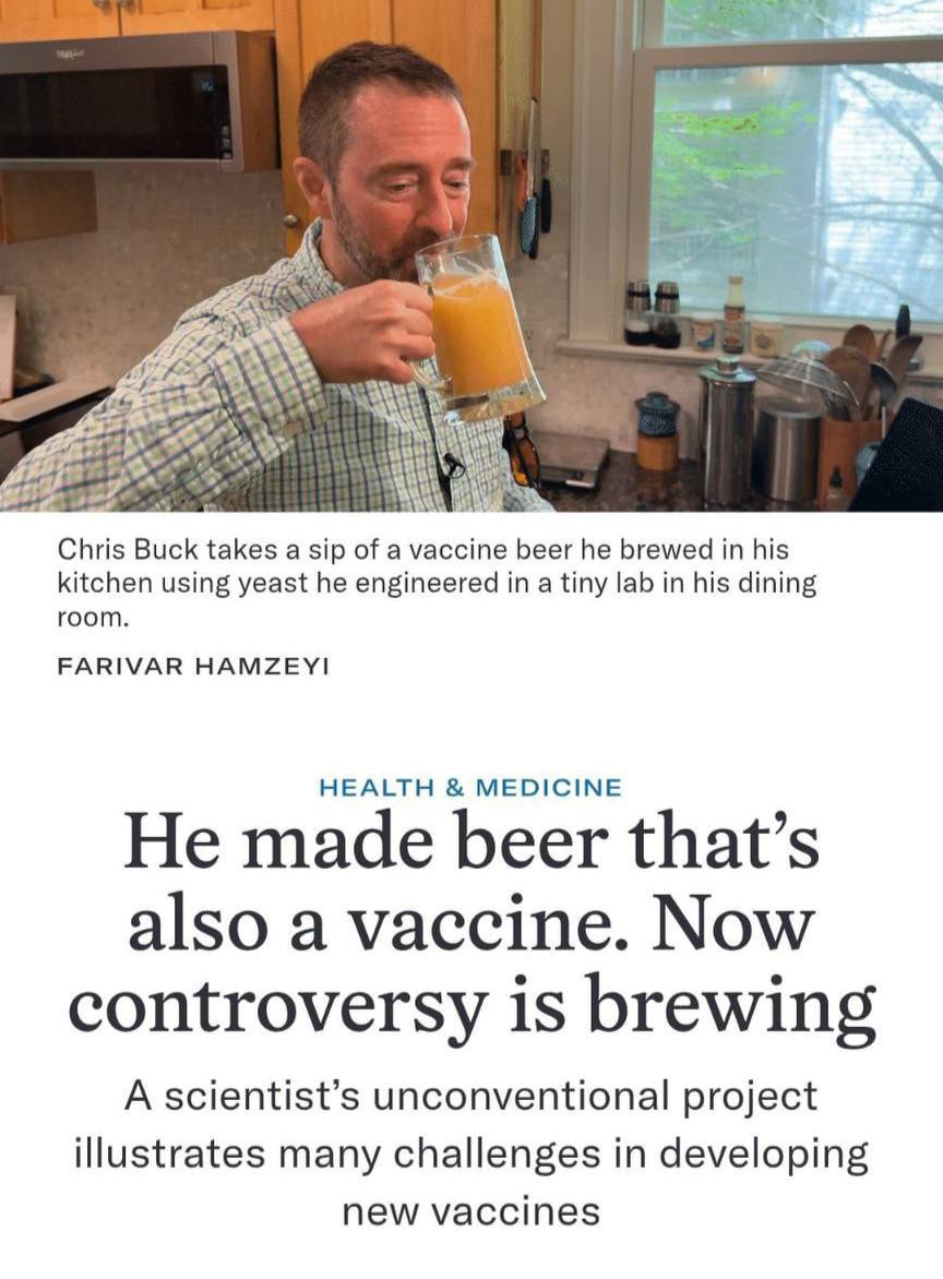 Ученый в США создал пивную вакцину Вирусолог из Национального института рака США добавил в дрожжи специальные вирусоподобные частицы которые убивают вирусную инфекцию Для полного выздоровления надо выпить около пяти литров пива Прямой эфир Наш MAX