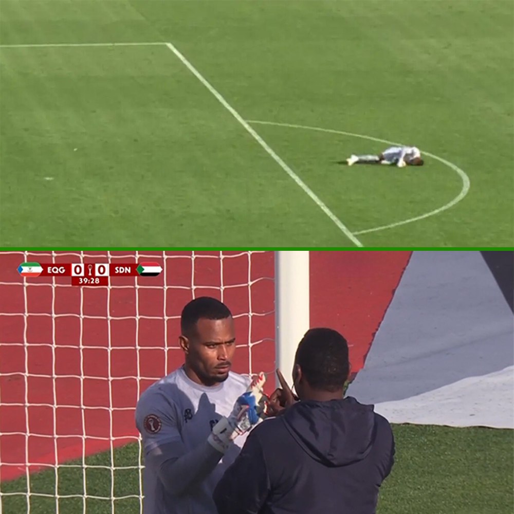 Голкипер сборной Судана потерял сознание во время матча Кубка Африки Инцидент произошел на 34 й минуте игры против Экваториальной Гвинеи 1 0 когда Элнил Монгед упал лицом вниз при выходе из своей штрафной Медики оказали ему первую помощь и вратарь отыграл весь матч до конца Причиной обморока могло стать падение артериального давления или уровня глюкозы в крови Подписывайтесь на РИА Новости Спорт в MAX