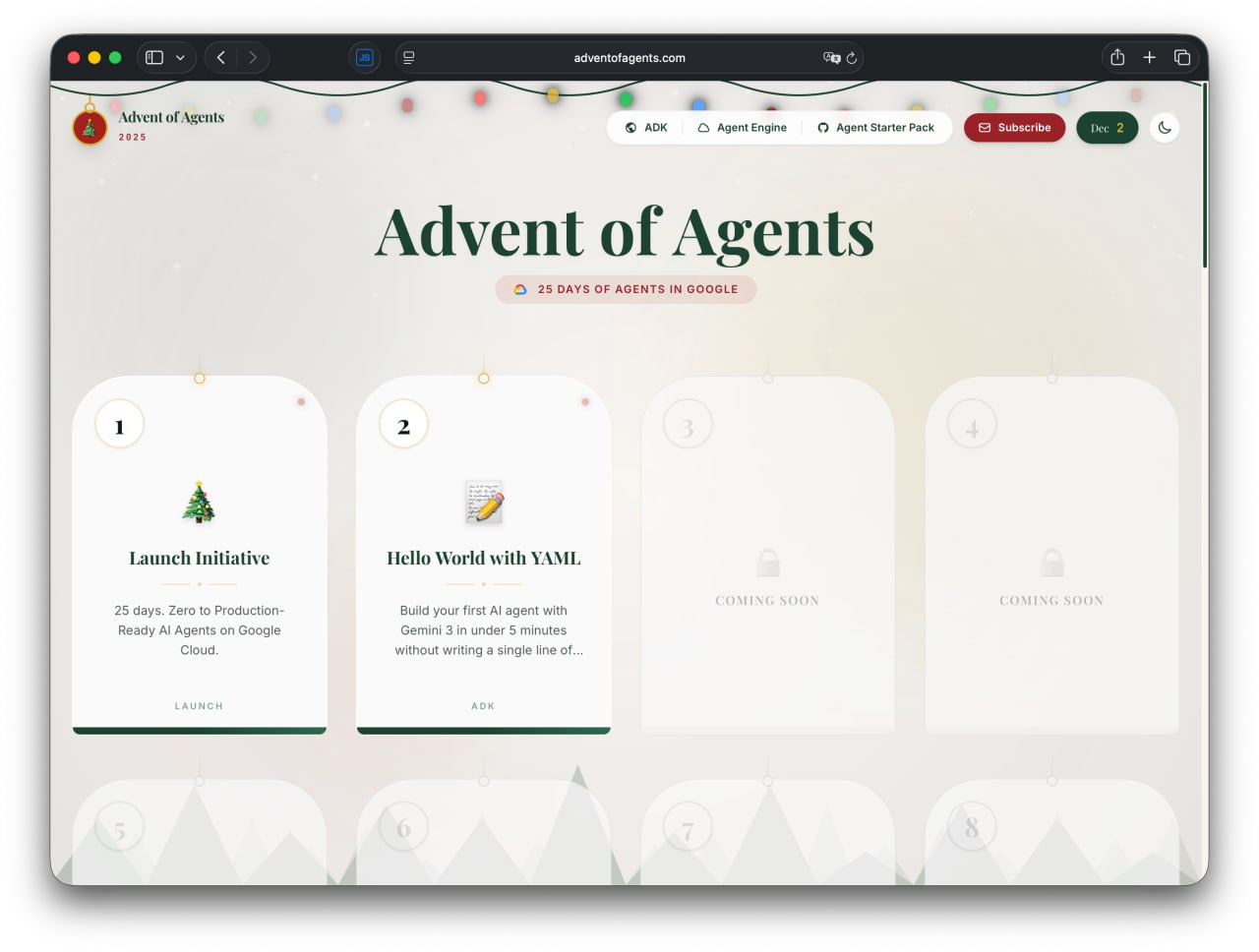 Google открыли адвент календарь для разработчиков ИИ Google представила адвент календарь посвященный лайфхакам для разработчиков с использованием Gemini В течение месяца каждый день будет выпущен небольшой урок Для быстрого старта уже размещены все необходимые материалы а также доступен первый урок В результате к 25 декабря участники пройдут целый интенсив по нейронным сетям Получите предновогодний подарок по ссылке DeepTechNET Канал про тренды из мира IT технологий нейросетей и бизнеса