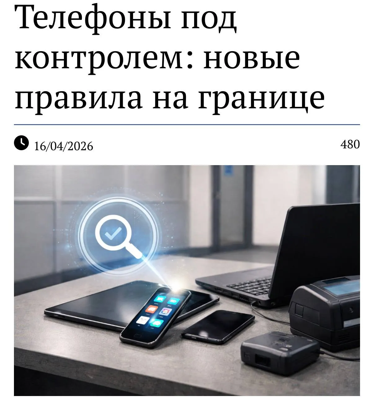 Пограничники будут досматривать телефоны ноутбуки и другие гаджеты для борьбы с экстремизмом ФСБ официально подтвердила информацию Отказ разблокировать устройство может быть признан неповиновением законному требованию сотрудника и грозит штрафом до 7000 рублей арестом до 15 суток techmedia