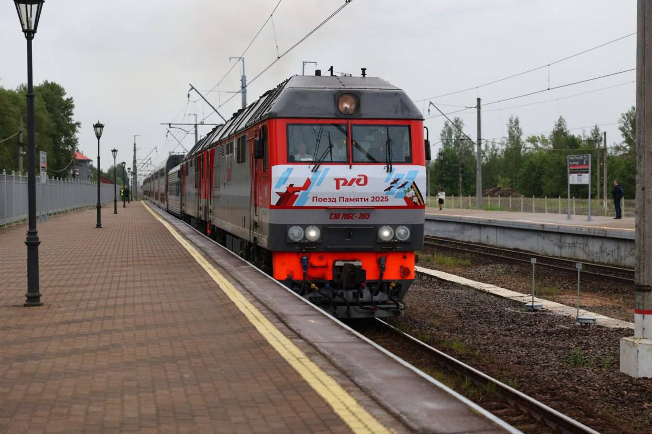 В Петербург прибыл «Поезд Памяти»  Первой остановкой стал Петергоф, также участники проекта посетят праздник «Алые паруса».  Проект стартовал 21 июня в Бресте и объединяет молодёжь из всех 15 бывших союзных республик. Он проходит под эгидой Союзного государства при поддержке президентов России и Беларуси.    Фото — Артем Важинский