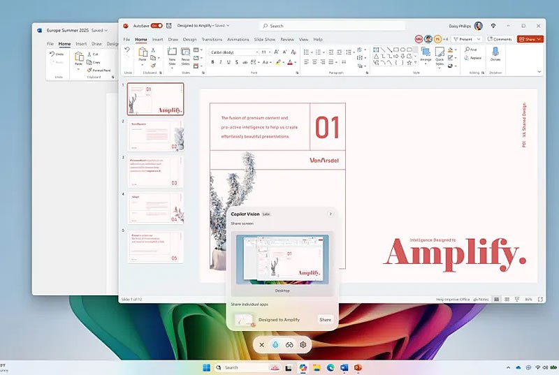 Microsoft анонсировала новые функции ИИ для Windows 11, включая обновлённый Copilot Vision. Этот инструмент позволяет сканировать и анализировать содержимое экрана, а также задавать вопросы о отображаемых элементах. Некоторые фишки доступны только пользователям Copilot Plus.    Copilot Vision сможет помочь с улучшением изображений или другими задачами, используя интерфейс приложения Copilot. С момента начала тестирования в декабре 2024 года, функции значительно расширились.    У пользователей Copilot+PC появится голосовой ИИ-агент, который выполнит команды, такие как "включи тихий режим". Доступна также функция Click to Do, позволяющая получать ИИ-сводки и создавать документы быстро.    В числе новых инструментов для Copilot+PC — генератор стикеров в Paint и улучшенная регулировка освещения в приложении "Фотографии". В "Ножницах" будет реализована функция "идеального скриншота".  Прочитать подробности можно на сайте The Verge.   Источник изображения: Microsoft