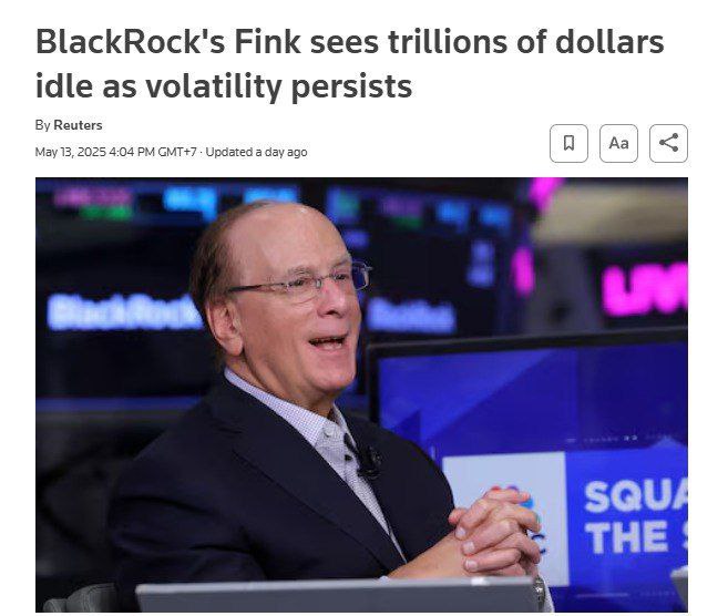 Генеральный директор BlackRock Ларри Финк говорит, что десятки триллионов долларов финансовой мощи простаивают в наличных на фоне беспокойства по поводу торговой войны и неопределенности в отношении экономики США, дефицит которой начинает пугать инвесторов. «В Европе на банковских счетах лежит 12 триллионов евро. В США в фондах денежного рынка лежит 11 триллионов долларов. Когда есть неопределенность, вы будете держать все больше и больше денег в наличных, и именно это мы и наблюдали», - сказал Финк делегатам Саудовско-американского инвестиционного форума в Эр-Рияде во вторник.