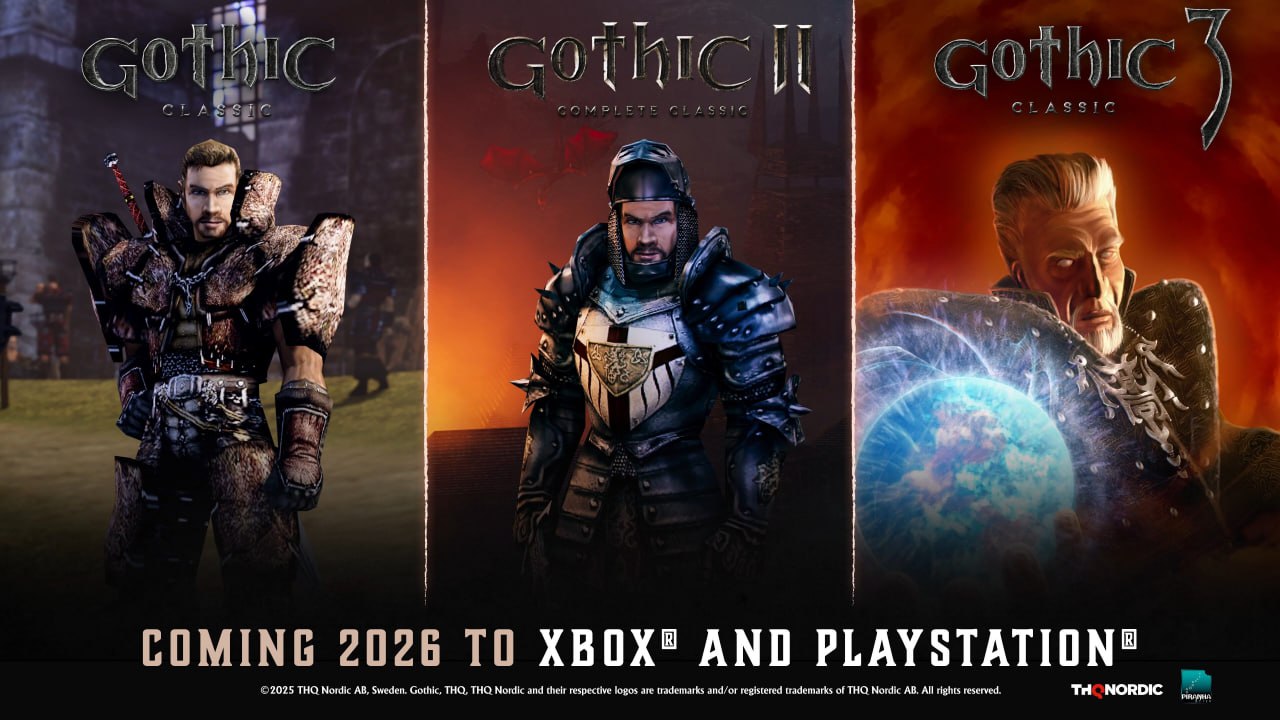 Вся трилогия Gothic в составе сборника Classic Saga выйдет на PlayStation и Xbox в 2026 году.    Game Talks