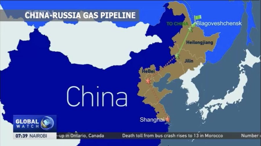 Крупнейшая в Китае однотрубная инфраструктура транспортировки природного газа достигла полной связности в понедельник.  Протяженность восточного маршрута газопровода Китай-Россия составляет 5111 километров.  Это важнейший компонент четырех стратегических нефтегазовых коридоров Китая.
