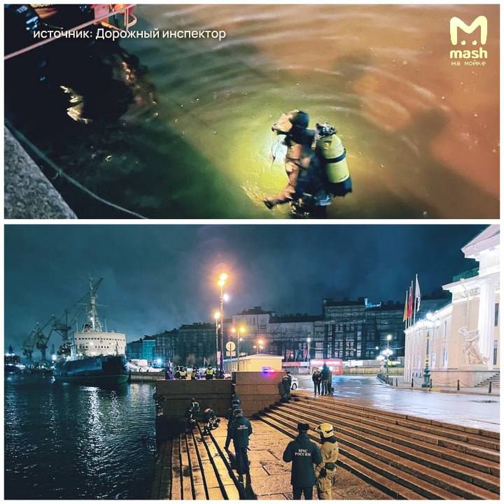 Легковушка улетела в реку пробив ограждения недалеко от Горного университета на Ваське этой ночью один мужчина в салоне скончался и ещё один пострадал Подробности происшествия уточняются UPD по предварительной информации два друга гоняли по району на Haval и улетели через ограду в воду Только одному удалось выбраться на берег тело второго извлекли спасатели Mash на Мойке новости СПб