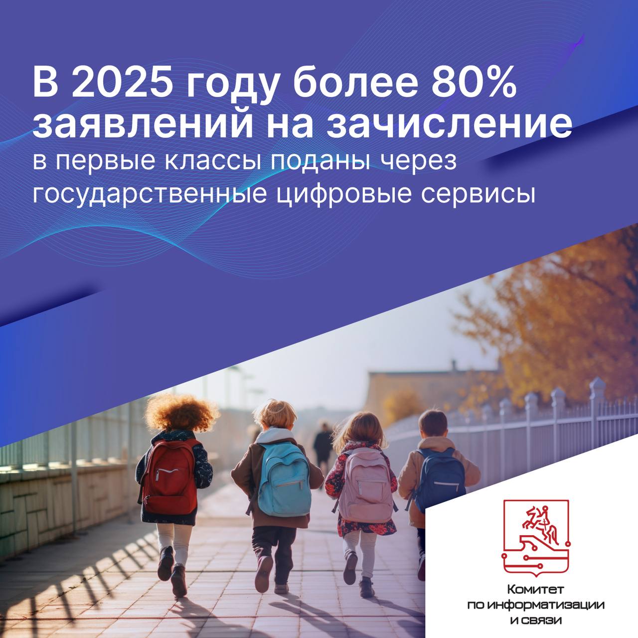 В 2025 году более 80 заявлений на зачисление в первые классы поданы через государственные цифровые сервисы   Комитет по информатизации и связи Санкт Петербурга подвел итоги приемной кампании по зачислению детей в первые классы городских школ на 2025 2026 учебный год 1 сентября 2025 года в Северной столице за парты сели 60 тысяч первоклассников Заявления на запись детей в первые классы городских школ принимали Портал госуслуг Санкт Петербурга gu spb ru Единый портал gosuslugi ru а также многофункциональные центры Мои документы Электронный способ подачи документов выбрали большинство родителей будущих школьников более 80 заявлений на зачисление в первые классы было направлено через государственные цифровые сервисы Прием юных петербуржцев в первые классы традиционно проходил в два этапа С 1 апреля по 30 июня подать заявления на зачисление в школы могли те кто имеет льготы или проживает на территории закрепленной за учебным заведением Второй этап стартовал 6 июля и продлился до 5 сентября В это время можно было подать документы в любую школу независимо от района Детей зачисляли на свободные места Расширение возможностей для образования и развития детей одно из ключевых направлений программы 10 приоритетов развития Петербурга Программа реализуется по инициативе губернатора Александра Беглова и в частности предполагает масштабное обновление школ организацию школы полного дня для детей работающих родителей и реализацию других проектов важных для петербуржцев