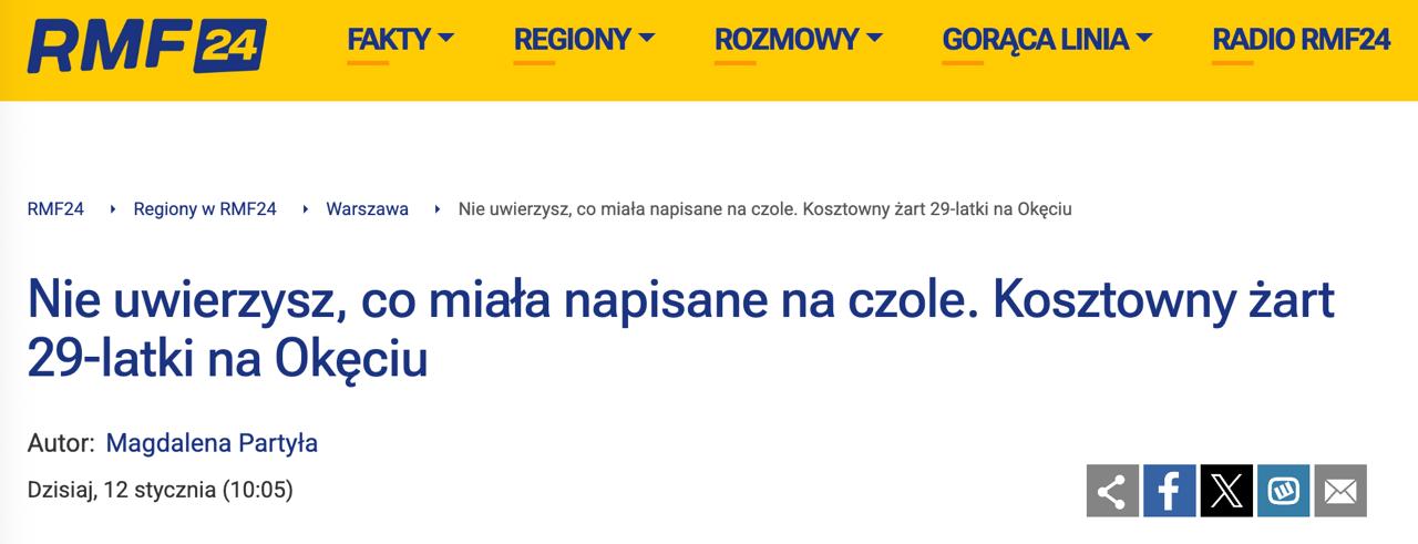 В Варшаве не пустили на самолет украинку которая ради шутки написала на лбу помадой Бомба сообщает RMF24 29 летняя девушка хотела в таком виде улететь в Цюрих но ее заметила служба безопасности Женщина вела себя спокойно не была агрессивной и выполняла приказы При осмотре и проверке багажа у нее не нашли опасных предметов Девушка заявила что это была шутка Ее оштрафовали на 500 злотых почти 6 тысяч гривен Сайт Страна X Twitter Прислать новость фото видео Реклама на канале Помощь