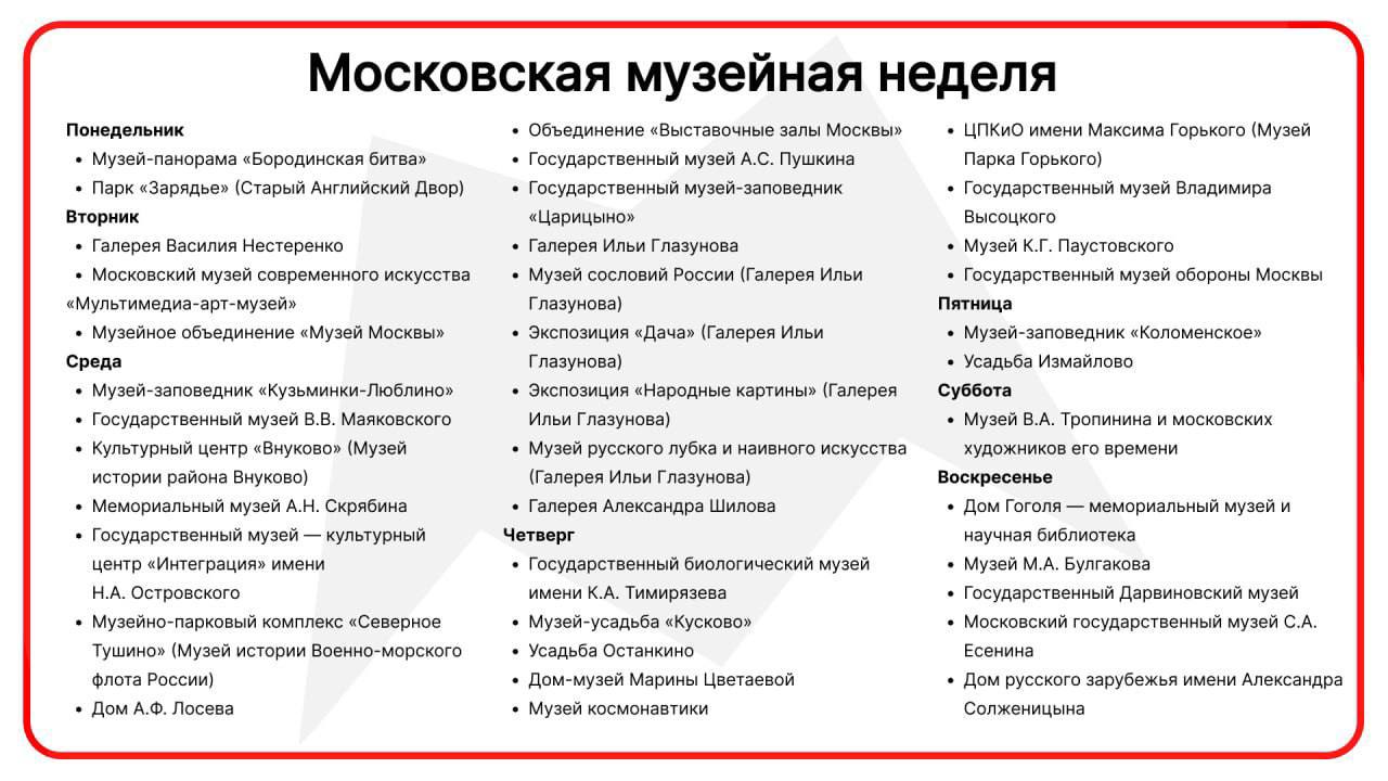 Началась последняя в этом году московская музейная неделя До 21 декабря можно бесплатно посетить музеи билеты нужно заранее оформить на сайтах музеев или на mos ru