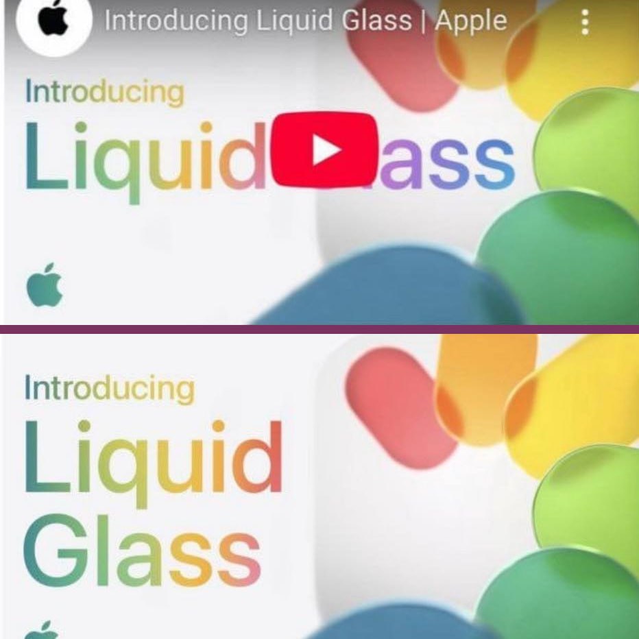 Apple заменила обложку вчерашней презентации на Ютубе — кнопка плеера закрывала часть текста и получился Liquid ass вместо Liquid Glass А что ещё случилось?