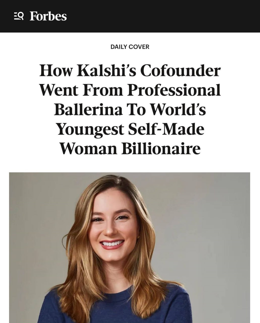 Polymarket уже не в топе Polymarket сейчас контролирует 30 40 рынка прогнозов а их главный конкурент Kalshi 60 65 А соосновательница биржи прогнозов Kalshi где можно делать ставки на политические экономические и культурные события стала самой молодой self made миллиардершей мира пишет Forbes Сейчас состояние Лопес оценивается в 11 млрд Девушка родилась в Бразилии и до карьеры в финансах была профессиональной балериной Рынки прогнозов новая крипта traffnews новости