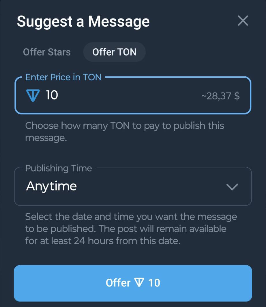 В Telegram можно будет продавать рекламу напрямую через сообщения каналу — фича уже работает в бета-версии — Юзер узнаёт стоимость рекламы через анонимный чат с каналом. — Отправляет звёзды или TON по кнопке и выбирает дату публикации. Дуров делает вещи. Айтишная
