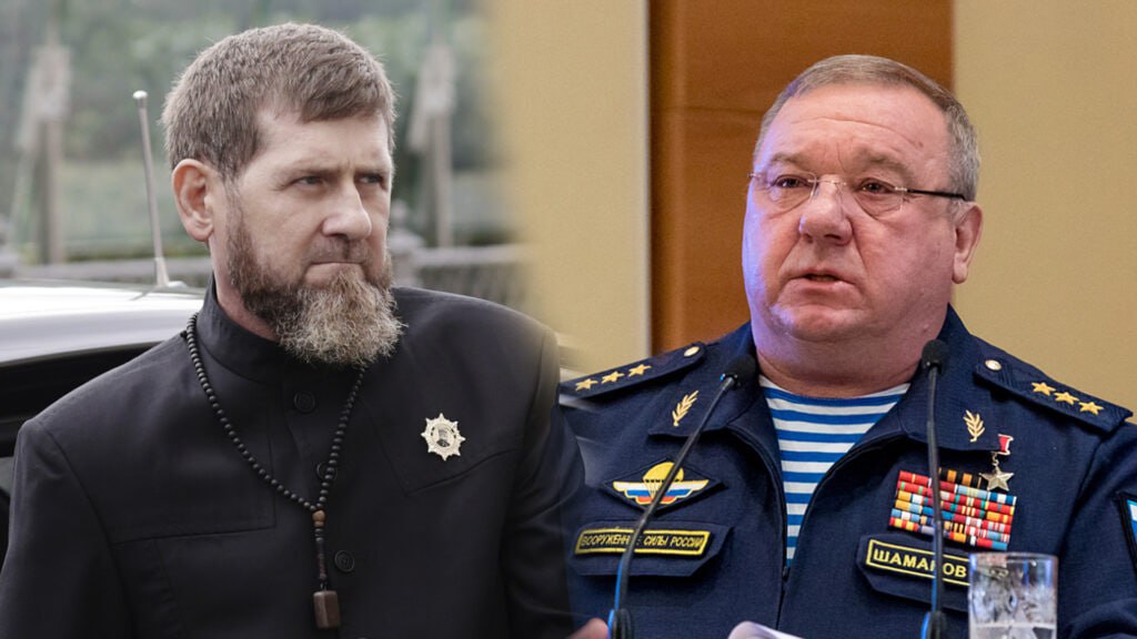 Глава Чечни Рамзан Кадыров заявил что депутата Госдумы генерал полковника Владимира Шаманова который возмутился переименованию в Чеченской республике казачьих станиц необходимо отправить под трибунал за преступления которые он совершал Они думали что мы всегда будем находиться на втором плане Они завидуют тому что мы на передовых местах Сейчас когда в Чеченской Республике начали менять названия Шелковской и Наурской поднял голос гнусный подлец Шаманов которого нужно отправить под трибунал за преступления которые он совершал Он был самым жестоким по отношению к чеченскому народу генералом который выводил в поле и расстреливал мужское население Эти преступления обойдутся ему боком и вернутся к нему самому Сейчас он недоволен тем что мы поменяли названия городов Название города Грозный берет свое начало с крепости Грозная заложенной Ермоловым Ахмат Хаджи ответил жестким отказом на предложение перенести столицу в другое место сказав что мы восстановим Грозный Потом очень многие предлагали и просили меня переименовать город в честь Ахмата Хаджи Несмотря на то что уже подготовили документы о переименовании я тогда заявил что не согласен с этим так как Ахмат Хаджи сказал что мы восстановим и сделаем прекраснее чем раньше именно город Грозный Название Грозного мы не меняем Мы меняем те названия которые абсолютно не подходят созданным нами городам заявил Кадыров Серьезный конфликт между двумя Героями России главой находящегося на особо положении российского региона и ветераном Вооруженных сил РФ вышел в публичное поле С высокой долей вероятности Кремль будет гасить его также публично а не кулуарно как это обычно бывает в подобных случаях Запасаемся чак чаком и катыком уважаемые читатели и внимательно следим за развитием событий