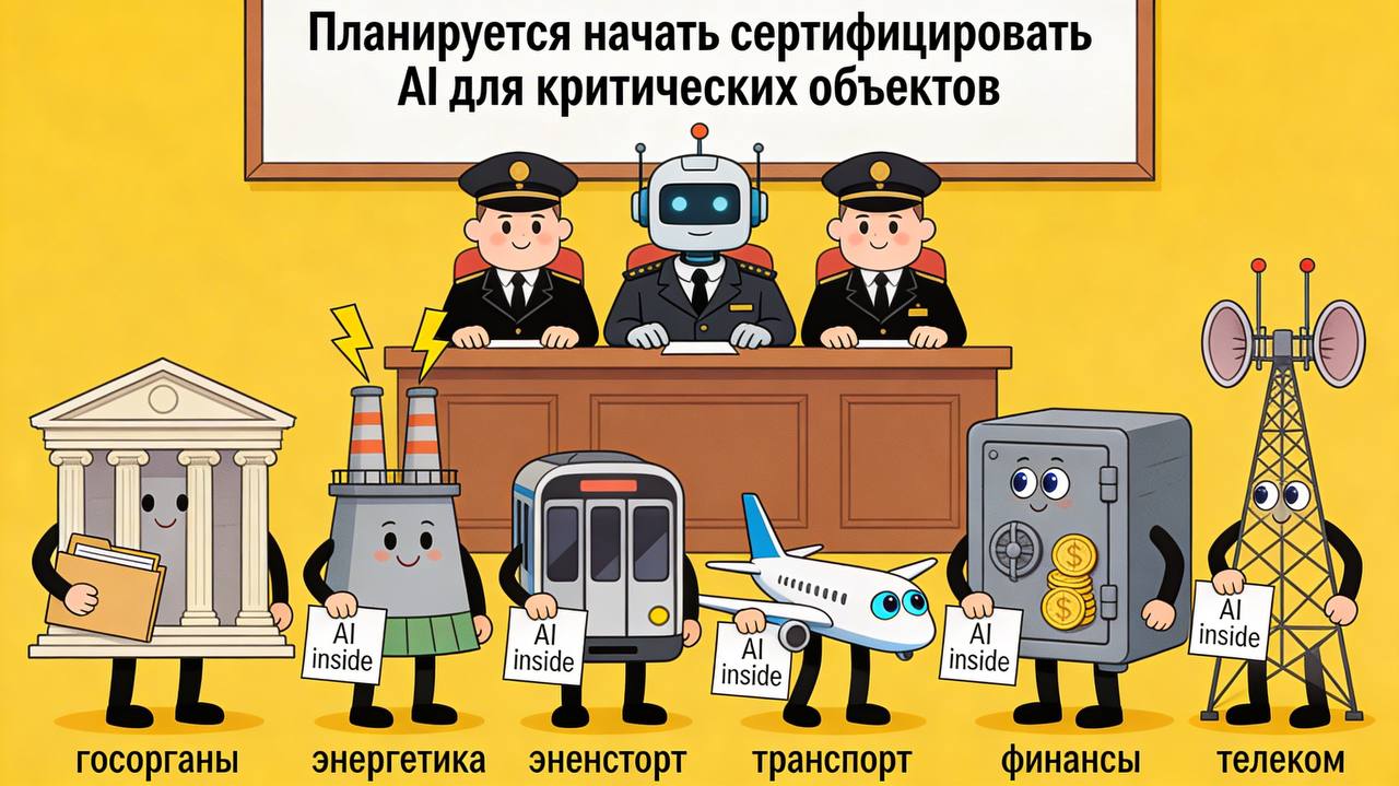 Минцифры планирует начать сертифицировать ИИ для критических объектов Правительство готовит законопроект об обязательной сертификации систем искусственного интеллекта высокого и критического уровня риска во ФСТЭК и ФСБ Проверки предполагается проводить на специальном полигоне создаваемом министерством После этого системы смогут допускаться к использованию в госорганах энергетике транспорте финансах и телекоммуникациях Определять уровень риска и вести реестр допущенных систем будет Национальный центр искусственного интеллекта в сфере госуправления при правительстве Отдельным документом позже установят требования для обязательной сертификации включая наличие ИИ в реестре российского или евразийского софта Законопроект делит все ИИ по уровню риска от минимального например рекомендательные сервисы до критического системы влияющие на жизнь людей или безопасность страны Только отечественные решения смогут работать на стратегических объектах иностранный ИИ туда не допустят Необходимость регулирования власти объясняют быстрым ростом отрасли по оценке Smart Ranking в 2025 году рынок ИИ в России увеличился на 25 30 до 1 9 трлн рублей Около 95 выручки сектора обеспечили Яндекс Сбер Т Технологии VK и Лаборатория Касперского Эксперты спорят одни считают что это гарантирует безопасность и суверенитет другие предупреждают сертифицировать нейросети решения которых непредсказуемы почти невозможно Есть риск что жесткие правила замедлят развитие технологий и ударят по конкурентоспособности рынка