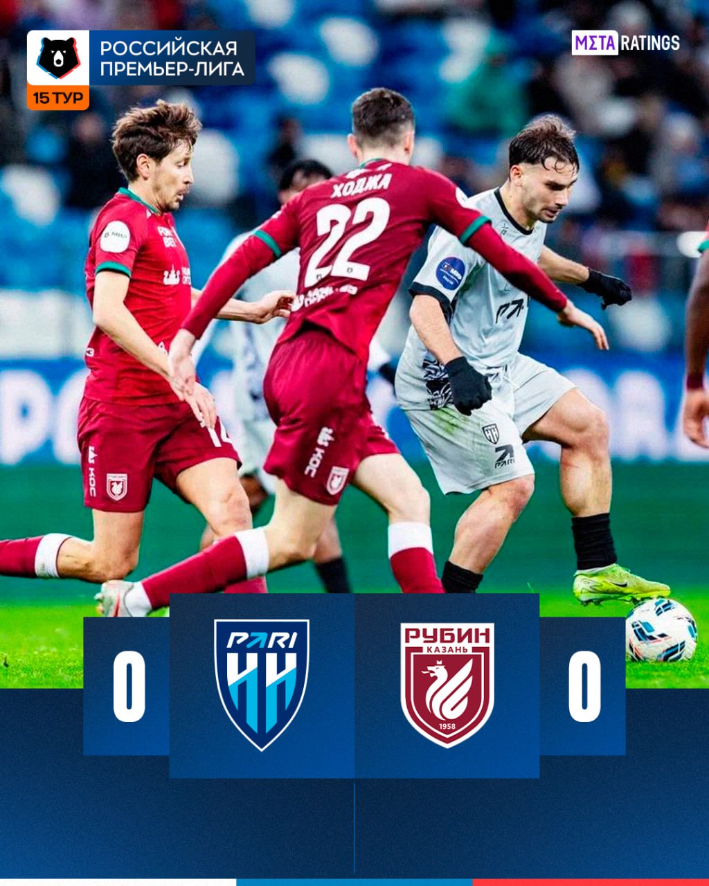 Нули в Нижнем Новгороде Пари НН и Рубин не выявили победителя Нижегородцы без побед уже 10 й матч подряд казанцы 3 й Metaratings