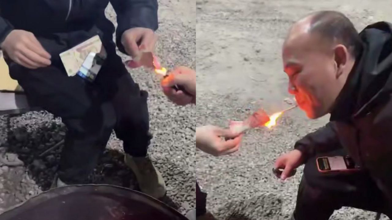 В Сырдарье иностранцы подожгли узбекскую купюру и прикурили ею видео Каждого из них оштрафовали более чем на 41 млн сумов также граждан уволили с работы   repost uz izvinilis na kameru Подписывайтесь на Repost