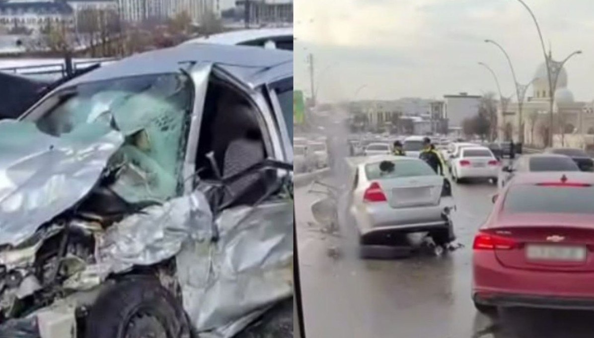 В Ташкенте произошла авария с участием четырех машин есть пострадавшие видео   repost uz nexii silno dostalos Подписывайтесь на Repost