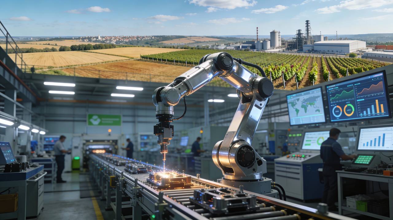 Роботизация поможет кубанскому бизнесу выйти на новый уровень В Краснодаре прошла встреча с участниками федерального проекта Производительность труда нацпроекта Эффективная и конкурентная экономика Замгендиректора ФЦК Алексей Байшев рассказал как за 2 месяца внедрить готовые решения для роста конкурентоспособности Роботизация промышленных предприятий одно из ключевых направлений развития экономики Кубани Этот подход открывает новые возможности для повышения эффективности и устойчивого роста Сегодня три наших предприятия уже получают экспертную поддержку Федерального центра компетенций а регион готов масштабировать этот опыт от этапа диагностики до внедрения готовых решений Такие технологии становятся стратегическим резервом который позволит бизнесу не только компенсировать дефицит кадров но и сформировать новые конкурентные преимущества отметил министр экономики Краснодарского края Алексей Юртаев Основные преимущества роботизации Решает проблему нехватки кадров Снижает себестоимость продукции Исключает брак на 100 До 2030 ФЦК поможет 1 5 тыс предприятий РФ а 3 кубанские компании уже стартовали Подключайтесь к проектам и повышайте свою эффективность Подробнее на сайте производительность рф