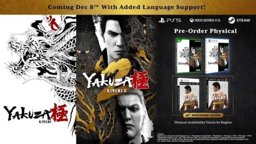 Yakuza Kiwami и Yakuza Kiwami 2 получат поддержку русского языка и появится на новых платформах Ryu Ga Gotoku Studio сообщила о том что Yakuza Kiwami и Yakuza Kiwami 2 ремейки первых двух частей серии Yakuza выйдут на современных консолях Обе игры станут доступны 8 декабря 2025 года на PlayStation 5 Xbox Series X S и Nintendo Switch 2 Подробнее