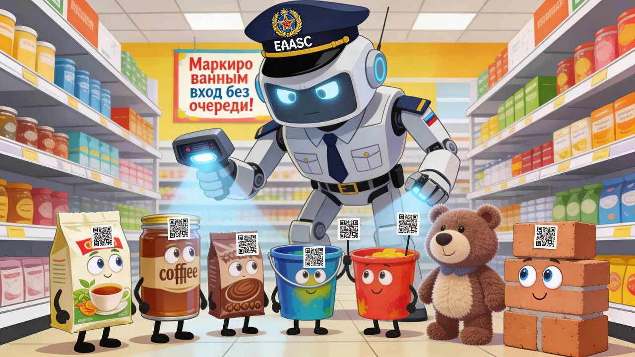 В ЕАЭС расширили перечень товаров с обязательной маркировкой средствами идентификации В список вошли чай кофе какао лакокрасочная продукция детские игрушки и строительные материалы Решение принято Советом ЕЭК в рамках развития единой системы прослеживаемости товаров на пространстве Союза Государства члены будут самостоятельно определять сроки и порядок внедрения маркировки при этом обязаны уведомить ЕЭК не позднее чем за шесть месяцев до запуска Маркировка будет осуществляться по унифицированным правилам что обеспечит взаимное признание кодов и исключит необходимость перемаркировки при перемещении товаров внутри ЕАЭС Подписывайтесь в МАХ