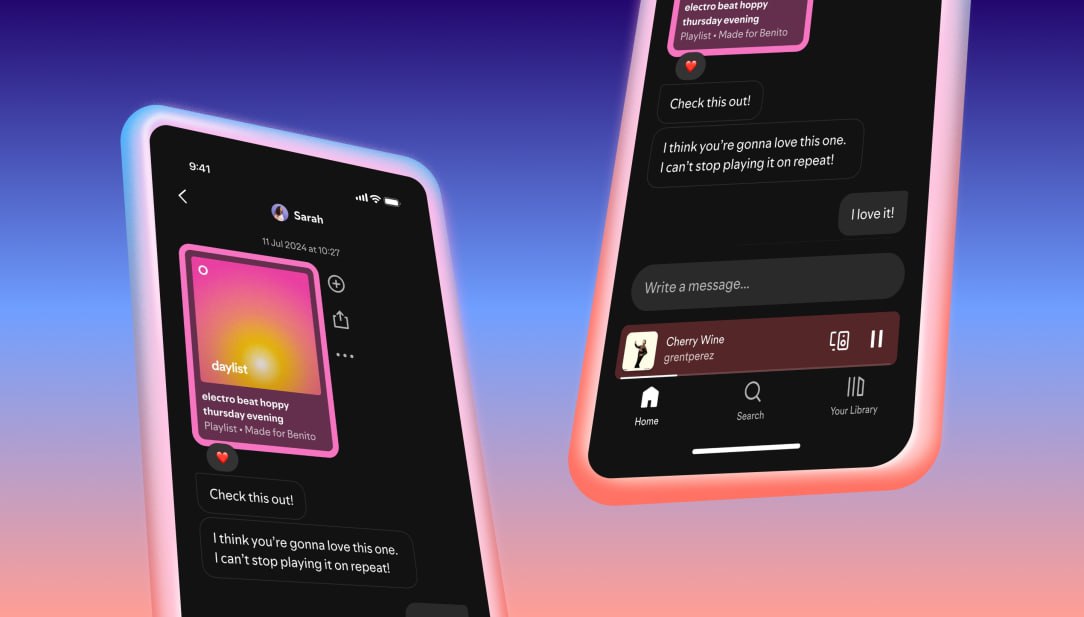 Появился новый мессенджер Spotify Пользователи годами делились ссылками на музыку и подкасты из Spotify в мессенджерах И вот наконец сервис решил эту проблему теперь можно отправлять друг другу хиты и обсуждать их прямо внутри приложения Также есть возможность заблокировать пользователя или отключить сообщения Яндекс музыка мы ни на что не намекаем но Пожалуй лучший телеграм канал о маркетинге