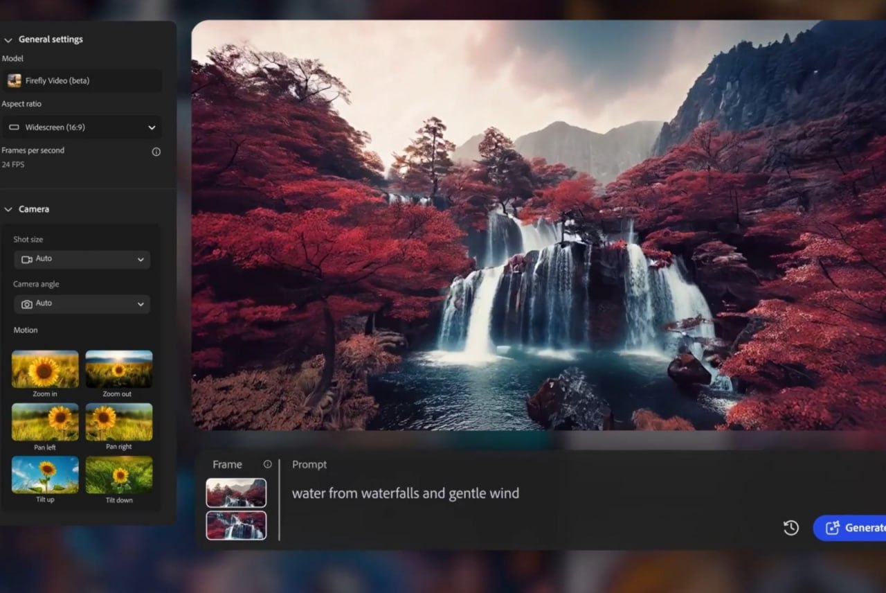 Новый конкурент Sora от Adobe  Adobe представила нейросеть Generate Video для генерации видео по тексту, она доступна в Adobe Firefly по подписке. Самый дешёвый тариф стоит $9,99.  Пока Generate Video позволяет создавать видео до 5 секунд и разрешением 1080p.   Ждём, когда догонят Sora, которая генерит видосы по 20 секунд.     первый нейро-развлекательный