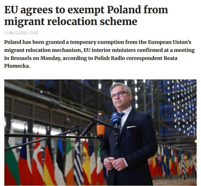 ЕС временно освободил Австрию Хорватию Чехию Эстонию и Польшу от принятия мигрантов Polskie Radio Разрешение действует год но его вероятно продлят
