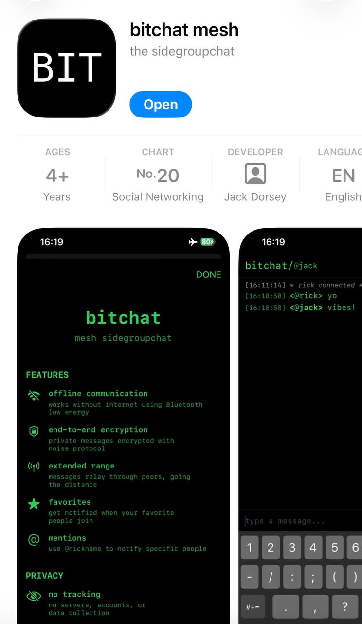 Оффлайн-мессенджер от создателя Twitter вышел в App Store. Приложение работает даже в авиарежиме, переписки происходят через Bluetooth, а все сообщения хранятся и шифруются на самих смартфонах. Скачиваем бесплатно тут.
