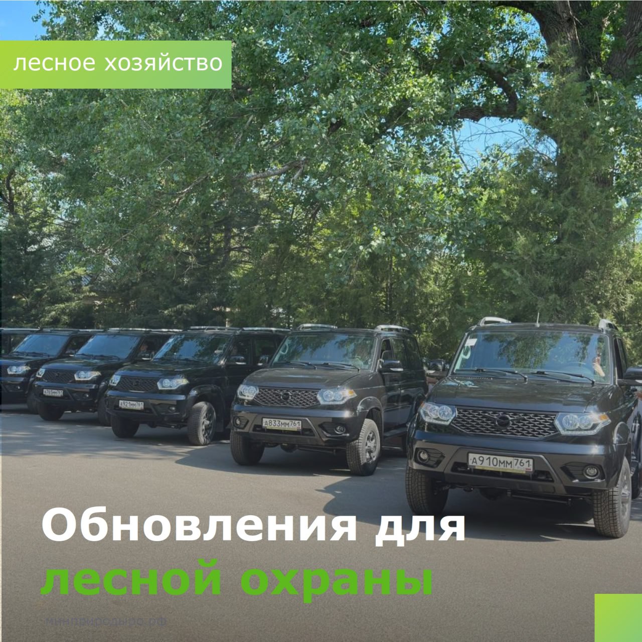 Сотрудники межрайонных отделов управления лесного хозяйства получили семь автомобилей УАЗ для осуществления функций государственного лесного надзора Автомобили приобретены в рамках масштабной программы обновления автопарка. На эти цели из федерального бюджета выделено 14,2 млн рублей. Системное обновление автопарка началось в 2020 году за счет федерального бюджета. Всего за эти годы было приобретено 37 единиц новой техники на сумму 45 млн рублей. «Обновление автопарка — не разовая акция, а часть системной работы. Мы продолжим внедрять новые технологии, укреплять материальную базу и повышать эффективность лесной охраны. Наша цель — сохранить леса для будущих поколений, и сегодня мы на шаг ближе к этой цели», – отметил глава регионального минприроды Михаил Фишкин. Пополнение автопарка позволит усилить контроль за сохранностью лесов, оперативно реагировать на нарушения, своевременно выявлять и тушить лесные пожары, а также предотвращать незаконные вырубки. #минприродыРО #РостовскаяОбласть #лесноехозяйство