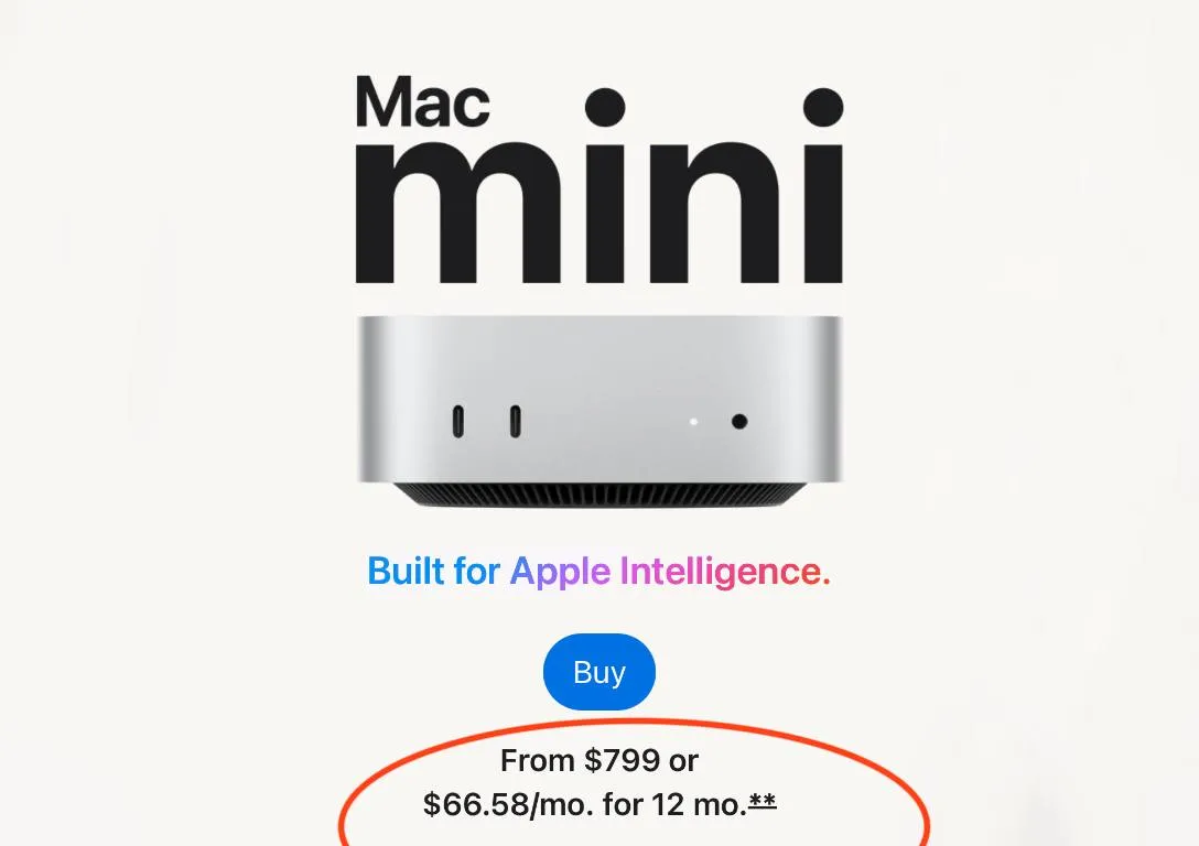 Кризис памяти в действии Apple сняла с продажи самый дешевый Mac mini M4 за 599 и предлагает более дорогие версии Теперь купить компьютер можно минимально с 512 ГБ встроенного накопителя Он предлагается за 799 и это отныне стартовая цена для всей линейки мини компьютеров Эти изменения происходят на фоне мирового кризиса памяти который образовался из за возросших требований для нейросетей   www iphones ru 1370497 новости iphonesru