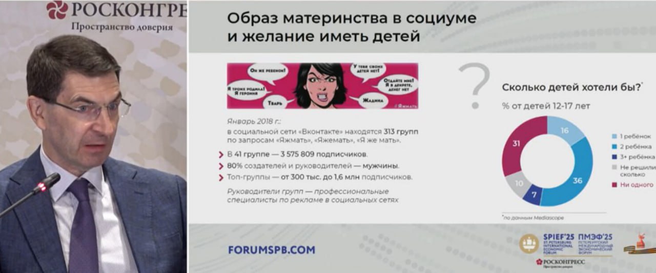 Игорь Щёголев назвал мемы «яжмать» частью диверсии Они продвигали идеологию чайлдфри, объяснил полномочный представитель президента РФ в Центральном федеральном округе. Выступая на Петербургском международном экономическом форуме, он добавил, что основная цель запрещённого движения — сформировать в обществе непривлекательный и отталкивающий образ матери, в том числе при помощи мемов. Подпишись на «Говорит Москва»