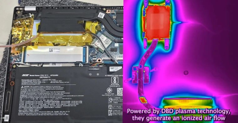 На CES 2026 покажут первый в мире ноутбук с плазменным охлаждением Стартап YPlasma представит первый в мире образец ноутбука с новой системой охлаждения на основе диэлектрического барьерного разряда DBD технологии которая для терморегулирования использует холодную плазму без вентиляторов или других подвижных деталей Толщина актуаторов составляет всего 2 4 мм тогда как скорость ионного ветра может достигать 10 м с Решение по эффективности отвода тепла сравнимо с небольшими вентиляторами Мой Компьютер