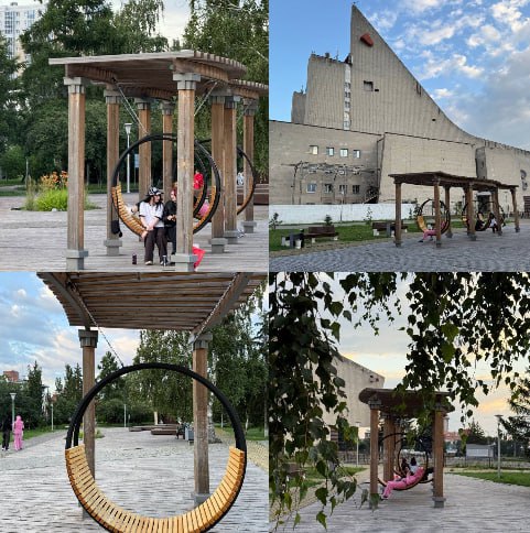 У Музыкального театра – новые качели В сквере на Театральной площади, рядом с «трамплином», установили подвесные металлические качели с деревянными сиденьями. Они пришли на смену пластиковым светящимся «бубликам», которые часто ломали вандалы. Новые конструкции выглядят надежнее. Омск_путеводитель Читай Омск Первый #Омск #Омскаяобласть #Омскновости #НовостиОмска #Омскаяобластьновости #новостиОмскойобласти #качели #Музыкальныйтеатр