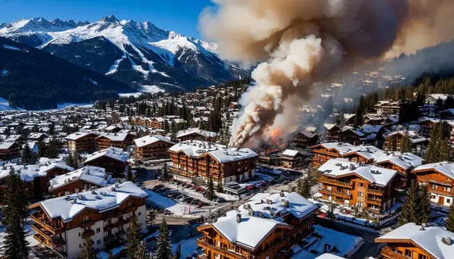 Возникший еще вчера пожар в фешенебельном пятизвездочном отеле Hôtel des Grandes Alpes на французском горнолыжном курорте Куршевель до сих пор не потушен В тушении задействовано около 120 пожарных и 70 единиц техники На данный момент эвакуировано уже около 200 человек Ликвидация пожара затруднена из за особенностей конструкции деревянной кровли здания Есть угроза что огонь перекинется на соседние строения rusputnikmd 2