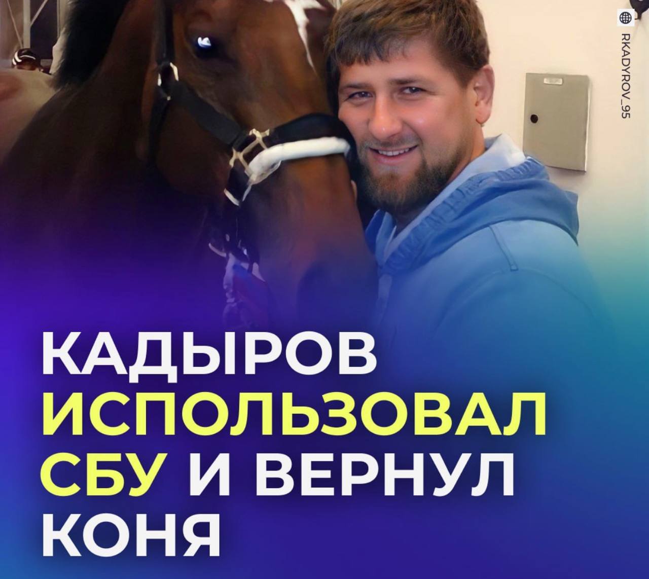 Кадыров договорился с украинскими спецслужбами ради коня У главы Чечни украли жеребца из чешской конюшни в 2023 году Тогда он пообещал СБУ заплатить наличными за возвращение скакуна Как они договорились с Европой я не знаю возможно они просто талантливые конокрады но мы договорились с эсбэушниками очень легко В итоге коня удалось быстро вернуть но СБУ так и не получила оплату Переиграл и уничтожил не заплатил Связаться с нами Сообщить о ДТП Розыск очевидцев ДТП Подписаться SVODKA138 Подписаться SVODKA138 Интеграция Telega in