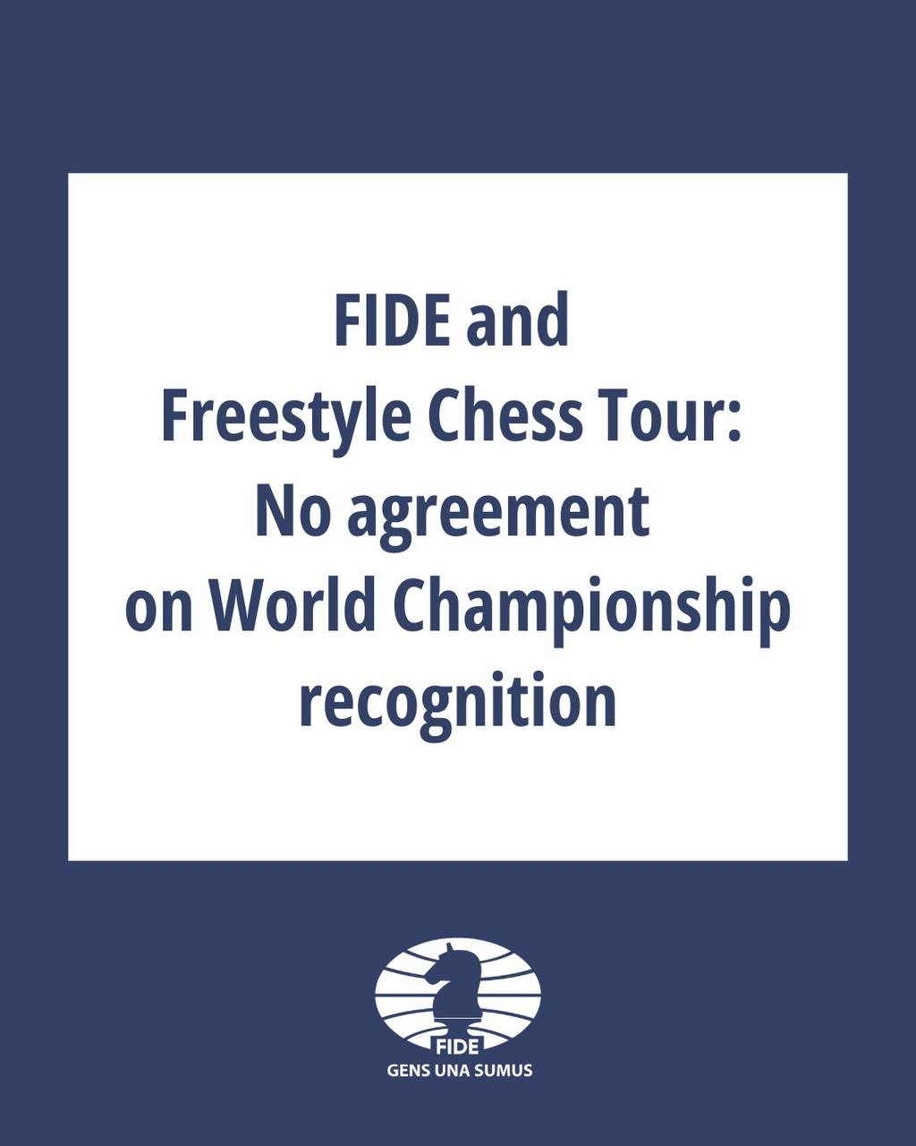 ФИДЕ и Freestyle Chess не пришли к соглашению относительно розыгрыша титула чемпиона мира по шахматам Фишера  Международная шахматная федерация опубликовала официальный текст, в котором говорится о том, что ФИДЕ не достигла соглашения с организаторами серии Freestyle Chess. Несмотря на это, Аркадий Дворкович заявил в соцсетях, что шахматисты, которые подтвердят свои обязательства перед ФИДЕ, не будут исключены из цикла розыгрыша звания чемпиона мира.  Для этого ФИДЕ просит шахматистов в течение суток подписать отказ от дополнительных обязательств, который предоставит им разовое исключение. Если Freestyle Chess все же откажется от претензий на титул чемпиона мира, подобные ограничения не понадобятся.  Перевод официального текста ФИДЕ:  «В последние дни FIDE вела активные переговоры с организаторами «Freestyle Chess Tour» о возможном признании их турнира в качестве чемпионата мира. Несмотря на нашу готовность к сотрудничеству — включая предложение об освобождении участников запланированного турнира 2025 года от обязательств, отказ от взимания взноса за этот этап и просьбу прекратить необоснованные обвинения в адрес FIDE и подрыв классических шахмат — соглашение достигнуто не было.  «Freestyle Chess Tour» отказался признавать полномочия FIDE в вопросе титула чемпиона мира, предпочтя остаться частным турниром, в котором участвуют преимущественно избранные элитные игроки, а не открытым турниром с прозрачной системой квалификации.  Настоящий чемпионат мира должен быть инклюзивным, с четкой и понятной системой отбора, соответствующими правилам и регламентом FIDE, разработанным на основе консенсуса мирового шахматного сообщества, как это реализовано в цикле чемпионатов мира FIDE. Без этих принципов целостность титула оказывается под угрозой.  Учитывая это, игроки, желающие участвовать в турнире «Freestyle Chess Tour» 2025 года, должны подписать персональный отказ до 18:00 CET 4 февраля 2025 года, чтобы сохранить право на участие в официальном цикле FIDE. Этот документ не вводит новых обязательств для игроков, а лишь предоставляет им разовое освобождение от уже существующих контрактных условий FIDE.  Однако если организаторы «Freestyle Chess Tour» уберут из названия турнира слова «чемпионат мира», данные ограничения применяться не будут.  FIDE остается открытой к сотрудничеству, но твердо намерена защищать целостность и историю чемпионата мира, а также интересы всего шахматного сообщества»    Источник  #новости