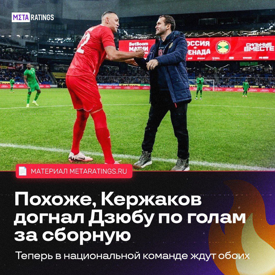 Кержаков догнал Дзюбу в гонке за статус бомбардира в истории сборной России по футболу Да да завершивший в 2017 году карьеру Кержаков повторил рекорд по годам даже не выходя на поле Где нашли ещё один гол легендарного бомбардира рассказывает Metaratings ru   clck ru 3QviY4 Metaratings
