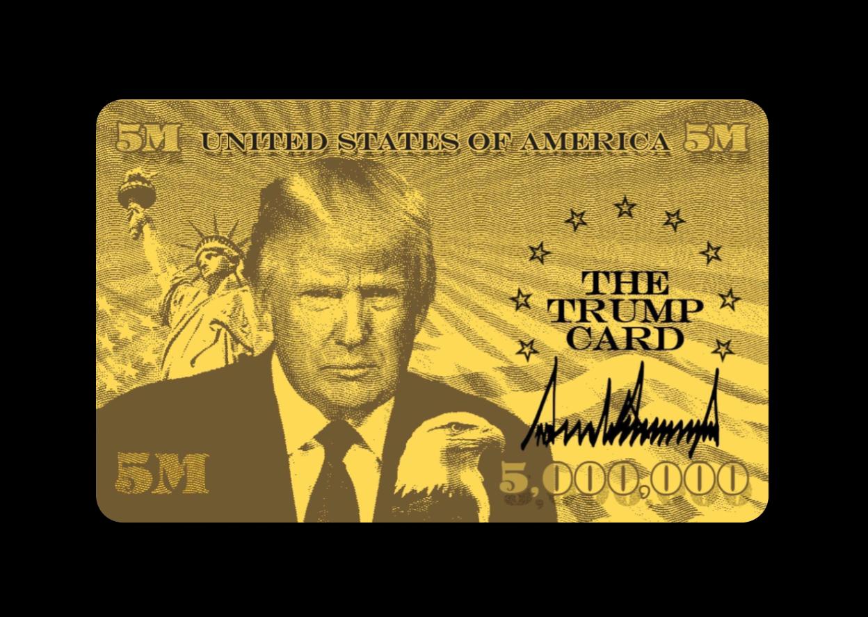 В США запустили сайт, где можно купить золотую карту «Trump Card» за $5 млн. Владельцам обещают ускоренное получение гражданства США и паспорта после покупки.