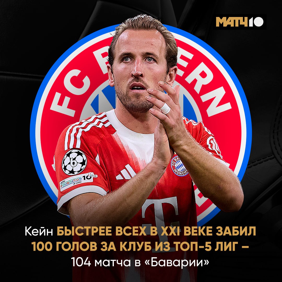 Кейн машина Очередное подтверждение от Харри Забил 100 голов за 104 матча в Баварии Это рекорд топ лиг Англичанин обогнал Роналду времен Реала и Холанда Сити им потребовалось по 105 игр Величие Match TV