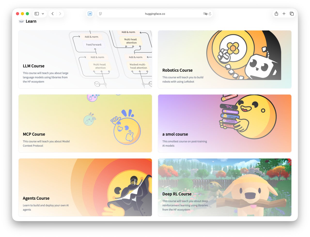 Hugging Face выпустили 12 бесплатных курсов по топовым направлениям в сфере ИИ Внутри лекции по базе работы с LLM обучению моделей применению нейронок в геймдеве и многое другое Отдельно отдают сборник готового кода для решения ИИ задач Забираем новогодний подарок по ссылке