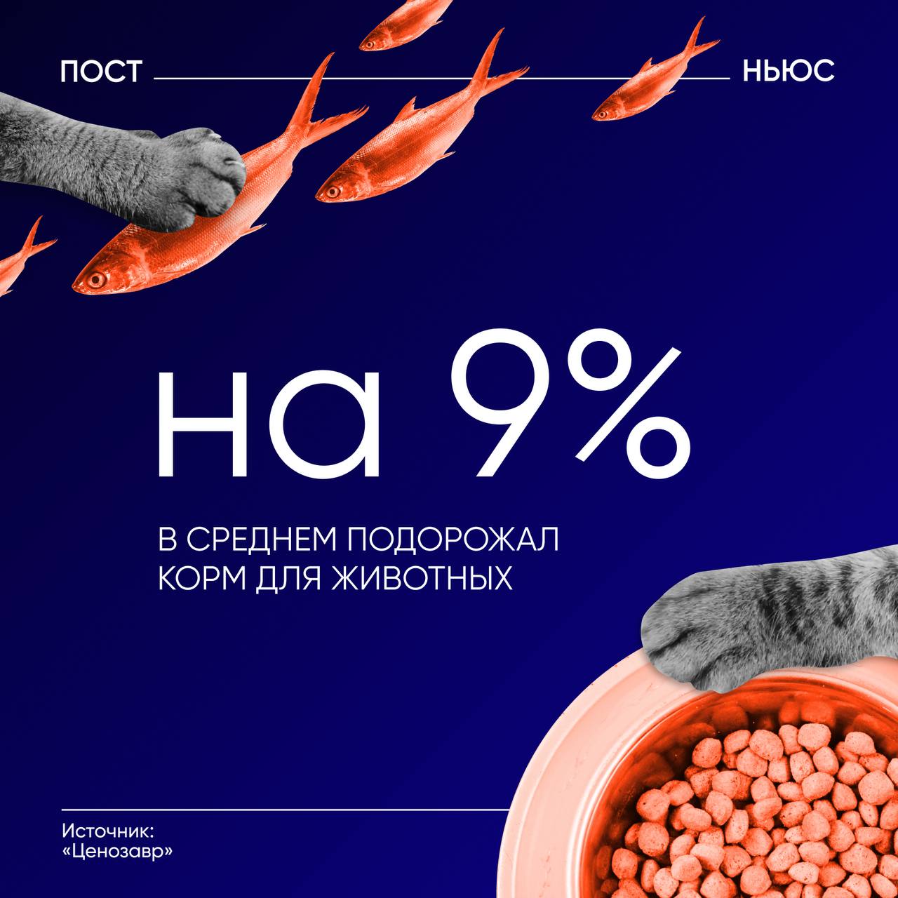В России подорожал корм для животных По данным сервиса Ценозавр которые оказались в распоряжении PostNews за год цены выросли в среднем на 3 17 Сильнее всего подорожал корм для грызунов 17 и влажный корм для кошек 15 6 Как изменились цены с сентября 2024 го сухой корм для собак 3 7 252 3 руб влажный корм для собак 10 3 32 4 руб сухой корм для кошек 3 5 263 6 руб влажный корм для кошек 15 6 37 3 руб корм для грызунов 17 172 руб корм для птиц 9 8 134 7 руб А вы заметили это да ужас не обращал а внимания у меня нет животных PostNews здесь объясняют новости
