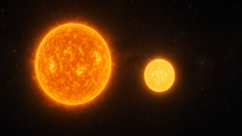 В близкой системе звезд могут скрываться похожие на Землю миры Астрономы изучили звезду Эту Кассиопеи η Кассиопеи расположенную всего в 19 световых годах от нас и выяснили что рядом с ней могут находиться пригодные для жизни планеты размером примерно с Землю Эти две звезды вращаются друг вокруг друга каждые 472 года Главная звезда класса G немного массивнее Солнца вторая звезда класса K ее масса составляет около 57 солнечной Исследование показывает что поблизости нет больших планет вроде Юпитера зато возможно существование небольших миров типа нашей планеты Их расположение настолько удачное что они вполне могут сохранять стабильность на протяжении долгого времени несмотря на влияние второй звезды Это открывает перспективы для будущих поисков внеземной жизни Если такие планеты найдутся они станут одними из ближайших кандидатов на наличие условий для развития живых организмов Подробности читайте по ссылке Telegram МAX все наши каналы