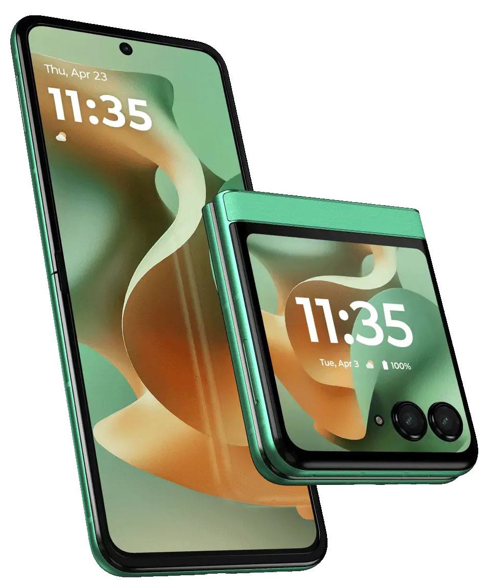 Motorola также показала Razr 60 — базовую версию новой раскладушки В этот раз обошлось без явных инноваций: освежили процессор, увеличили ёмкость аккумулятора и добавили пылестойкость. Больше интереса вызывают новые расцветки Razr 60, взятые из цветовой палитры Pantone: Pantone Gibraltar Sea, Pantone Lightest Sky и Spring Bud. • Дисплеи: внутренний — 6,9" 2640x1080 pOLED LTPO, 120 Гц, внешний — 3,6" 1066x1056 pOLED LTPS, 90 Гц • Чипсет: MediaTek Dimensity 7400X • Камеры: 50 Мп основная + 13 Мп ширик + 32 Мп селфи • Память: 8+256 ГБ • Связь: 5G, NFC, Wi-Fi 6, Bluetooth 5.x • Биометрия: сканер отпечатков в кнопке питания, распознавание лица • Влагозащита: IP48 • Аккумулятор и зарядка: 450 мАч, 30 Вт • Цена: €799 ~75 000 ₽